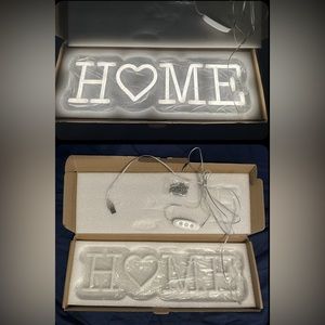 LED Neon Sign “HOME” white Light for Home Party Wall Decor